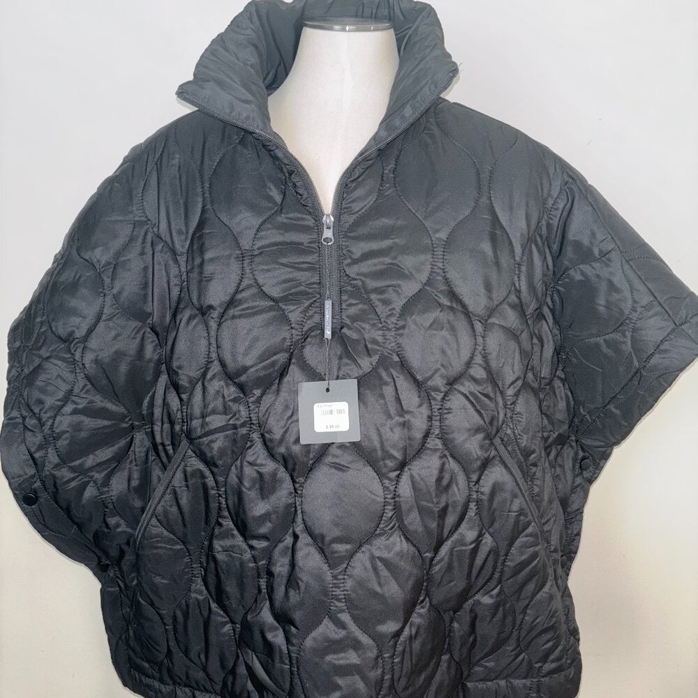 NWT Gus Mayer Black Quitted Puncho Puffer Vest